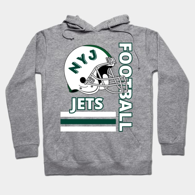 New York Football Jets Vintage Style Hoodie by Borcelle Vintage Apparel 